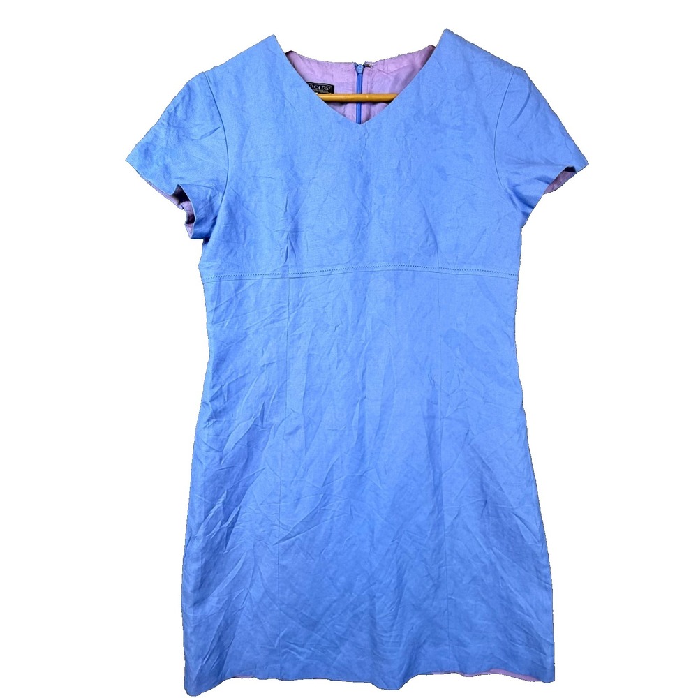 Vintage Harolds Shift Dress Womens 8 Blue Minimalist Office Chic‎ Layer Capsule